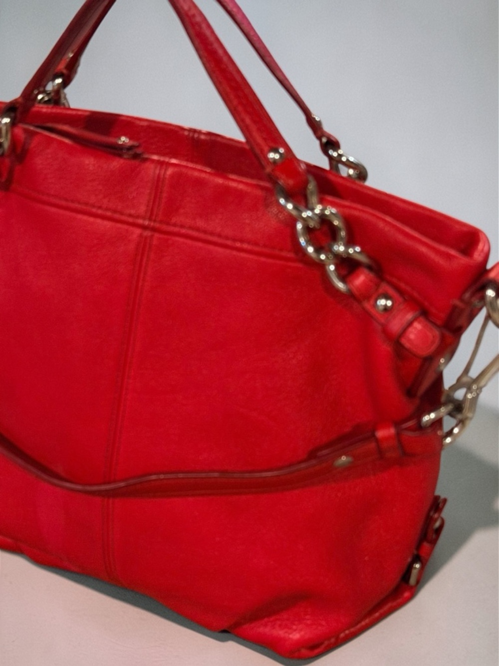 COACH Brooke Red Leather Hobo Shoulder Bag 14142 - Picture 3 of 14